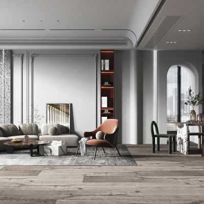 现代轻奢风格客餐厅