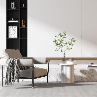 现代单椅边几组合