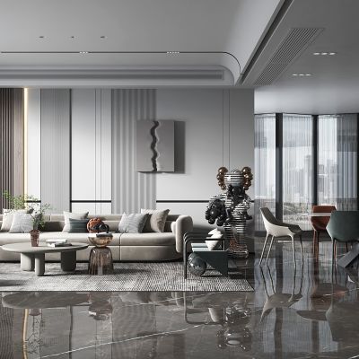 现代轻奢风格客餐厅