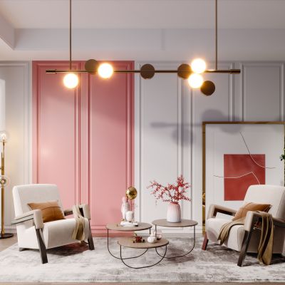 北欧简约轻奢休闲沙发茶几组合