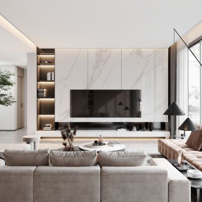 现代轻奢现代风格客厅