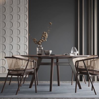 新中式藤编编织餐厅