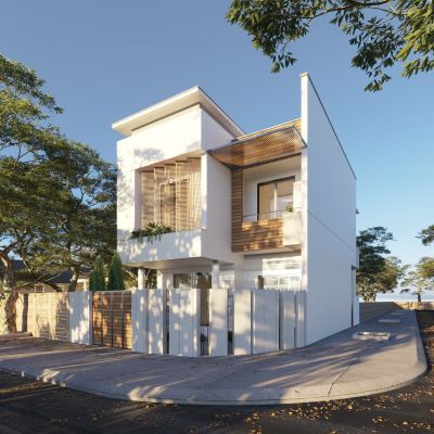 现代室外别墅景观