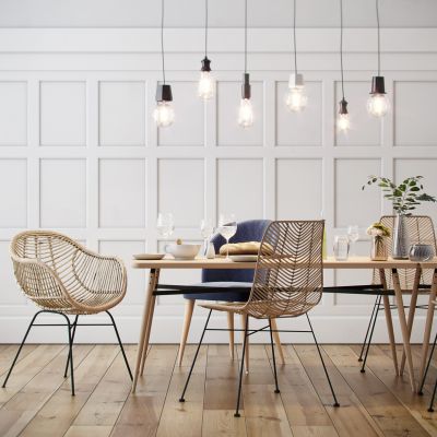 自然风乡村藤编编织椅