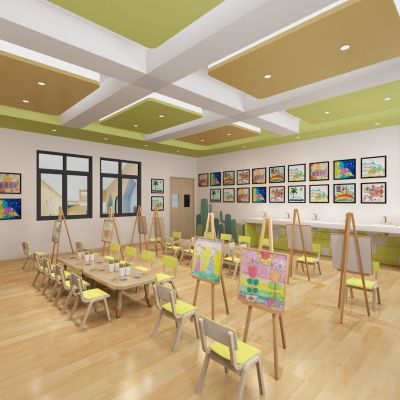 现代幼儿园美工室
