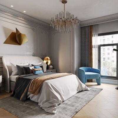 欧式法式轻奢混搭卧室