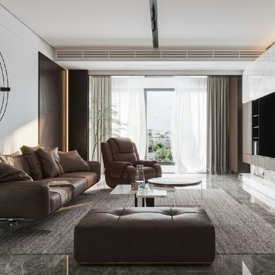 现代黑白灰客餐厅