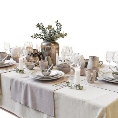现代桌布餐桌餐具
