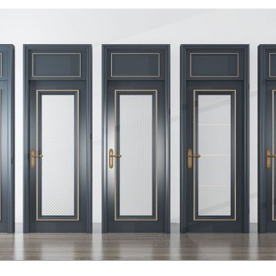 简欧玻璃平开门