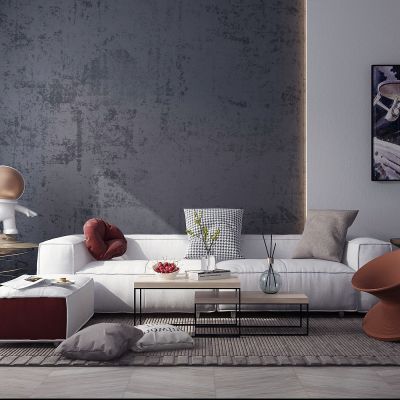 现代轻奢陀螺沙发