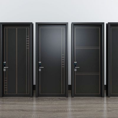 新中式单开门密码指纹锁木门