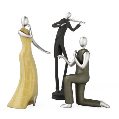 现代雕塑音乐演奏小人模特