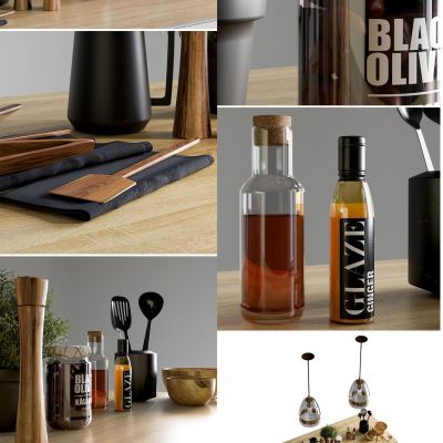 欧式餐厅岛台餐具