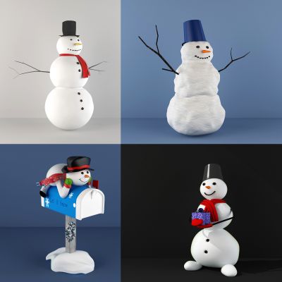 现代圣诞节雪人