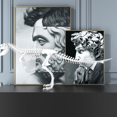 现代霸王龙骨架摆件组合