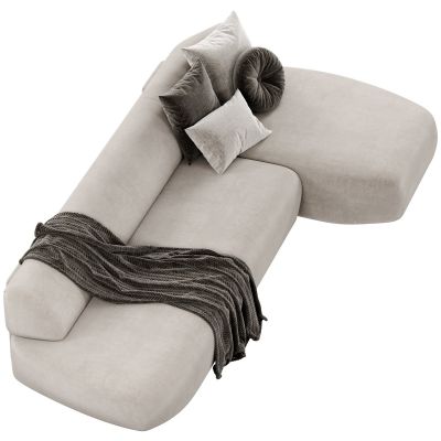 现代布艺多人沙发