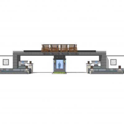 新中式大门入口