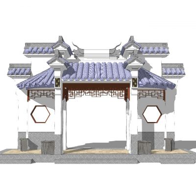 新中式大门入口