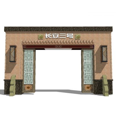 新中式大门入口