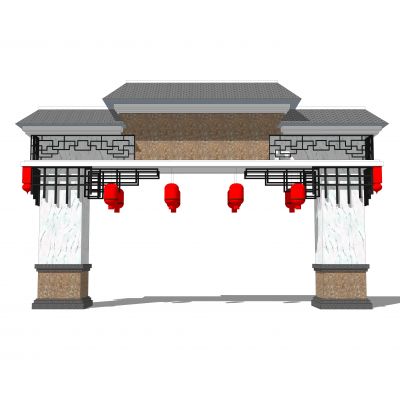 新中式大门入口