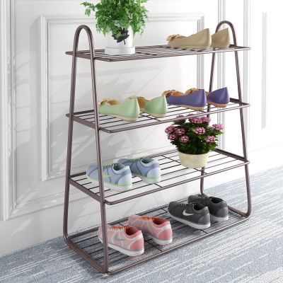 现代金属鞋架，鞋子