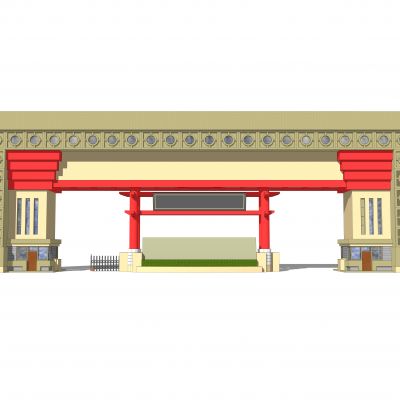 新中式大门入口