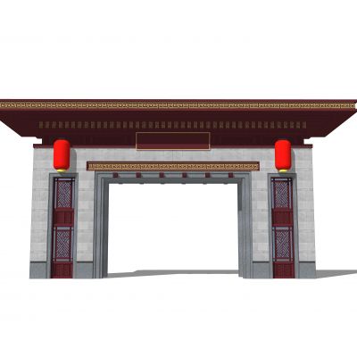 新中式大门入口