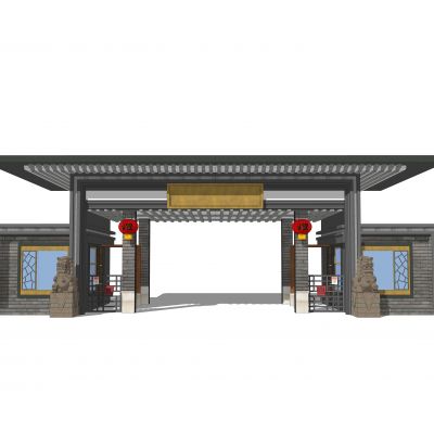 新中式大门入口