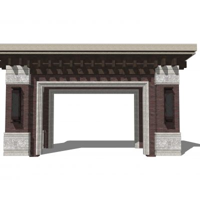 新中式大门入口