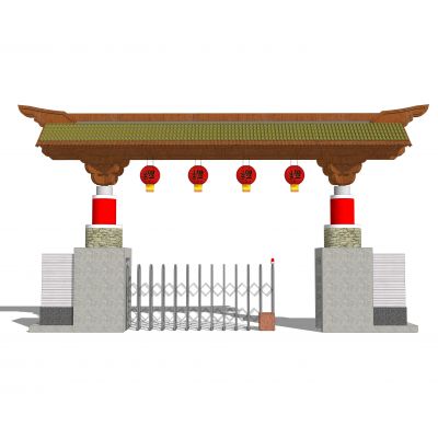 新中式大门入口