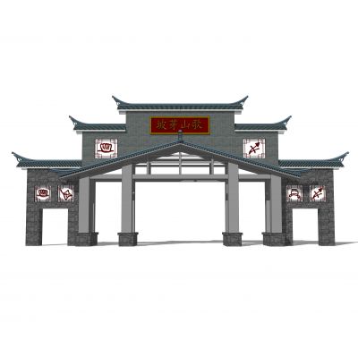 新中式大门入口