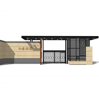 新中式大门入口