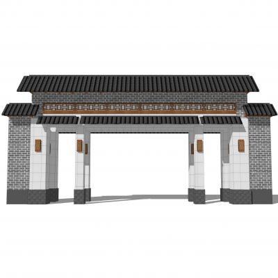 新中式大门入口