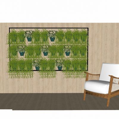 现代绿墙花架