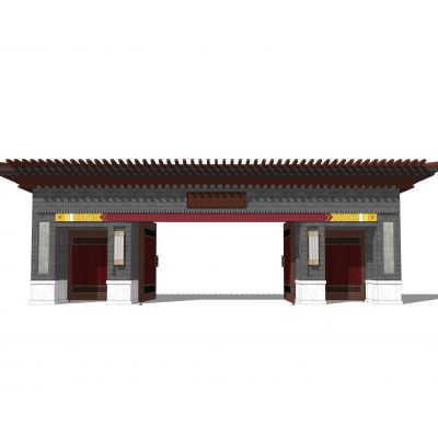 新中式大门入口