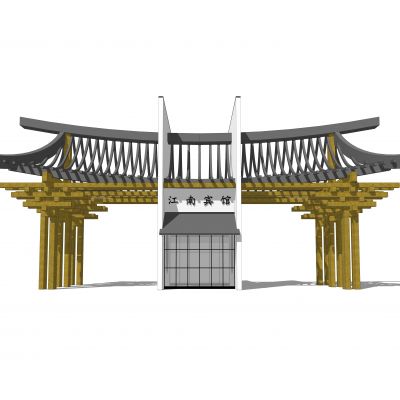 新中式大门入口