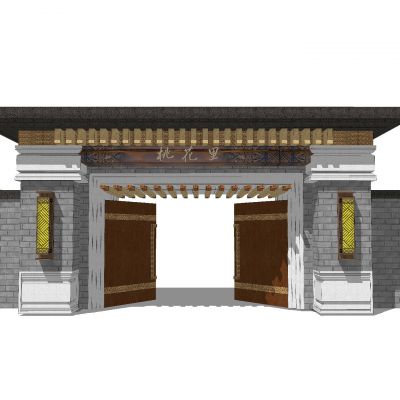 新中式大门入口