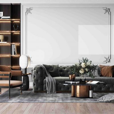 法式轻奢客厅沙发茶几