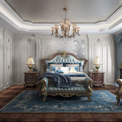 美式古典雕花卧室