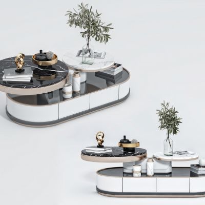 现代金属大理石茶几摆件