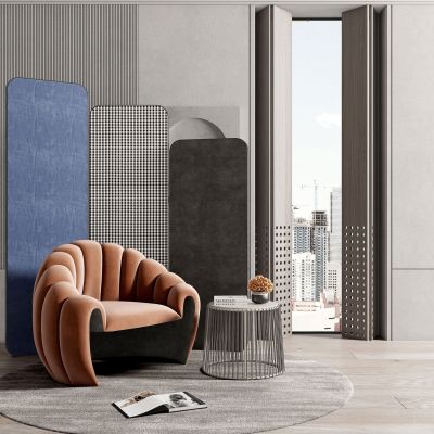 现代异形单人休闲沙发椅子 