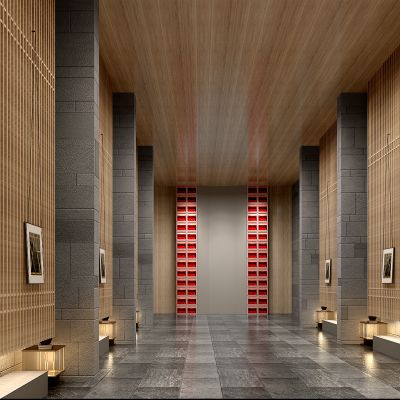 现代会所酒店过道