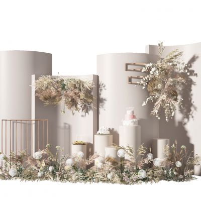 现代花艺婚礼美陈合影区