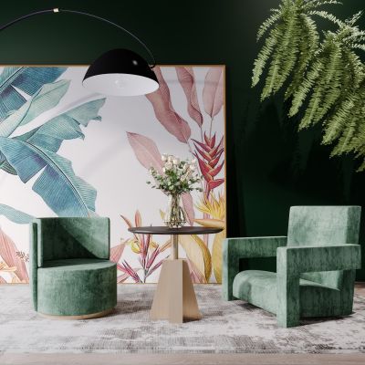 北欧现代简约轻奢桌椅组合