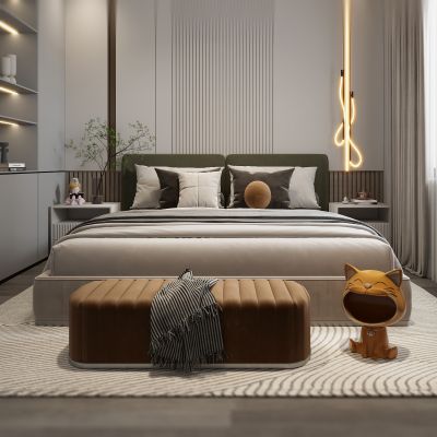 现代卧室，卧室