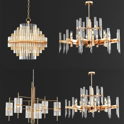新中式轻奢水晶吊灯组合