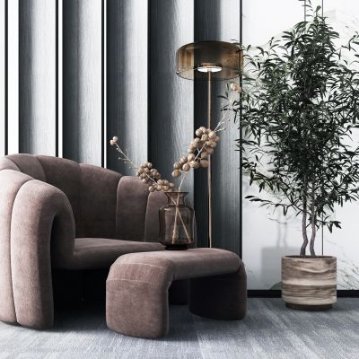 现代单人沙发组合