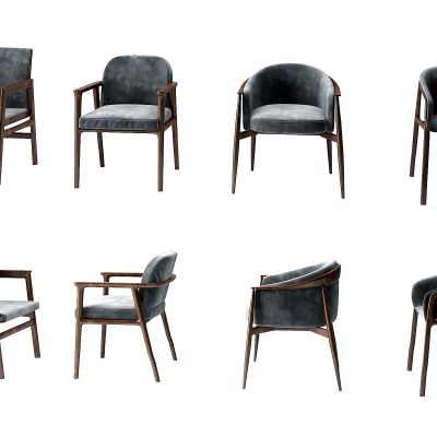 新中式实木单椅