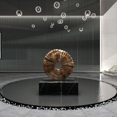 新中式水景抽象雕塑摆件