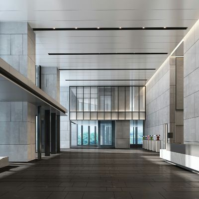 现代办公大堂电梯厅